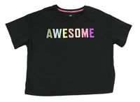 Čierne športové crop tričko s nápisom zn. H&M