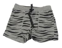 Sivo-čierne pruhované teplákové kraťasy H&M
