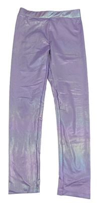 Lila lesklé třpytivé legíny H&M