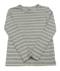 Sivo-biele pruhované tričko H&M