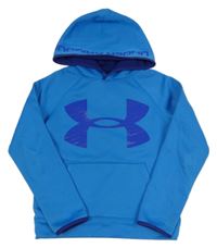 Modrá sportovní mikina s logem a kapucí Under Armour
