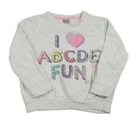 Svetlosivá melírovaná mikina s nápisom Little kids