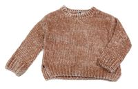 Ružový žinylkový sveter Pocopiano
