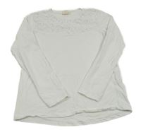 Biele tričko s čipkou Zara