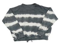 Antracitovo-biela pruhovaná crop mikina F&F