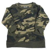 Kaki-čierna army mikina Next