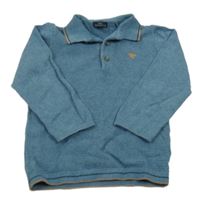 Modrý sveter s dinem a golierikom Next