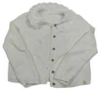 Biely prepínaci crop sveter s golierikom s madeirou George