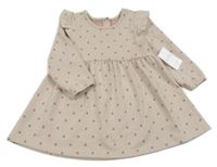 Nové - Béžovo-svetloružové bodkovaná é úpletové šaty Matalan