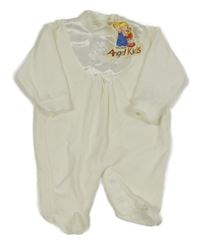 Nové - Smotanový zamatový overal s houbami