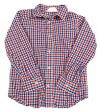 Bielo-červeno-modrá kockovaná košeľa H&M