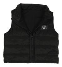 Čierna zateplená vesta s nášivkou Shein