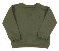 Khaki vzorovaná mikina s výšivkou Tu