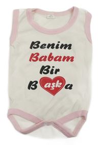Bílo-růžové body s nápisem 