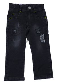 Tmavosivé skinny rifle s vyšúchaním