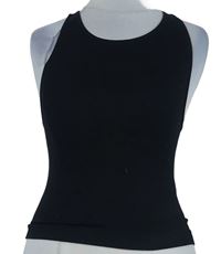 Dámsky čierny rebrovaný elastický crop top Primark