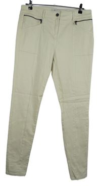 Dámske smotanové skinny elastické nohavice Next vel. 14L
