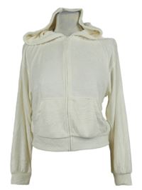 Dámska smotanová crop froté prepínaci mikina s kapucňou zn. H&M
