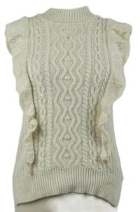 Dámska smotanová svetrová vesta s volánikmi zn. Next