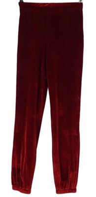 Dámske červené zamatové tepláky