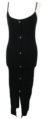 Dámské černé žebrované midi šaty Amisu 