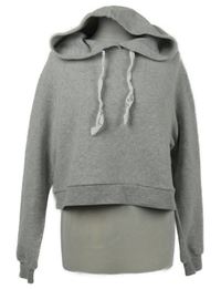 Dámska sivá fleecová crop mikina s kapucňou Tally Weijl