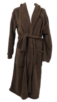 Dámsky hnedý chlpatý župan s opaskom