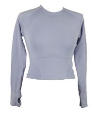 Dámské lila sportovní funkční crop triko 