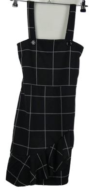 Dámske čierne kockované na traké šaty Quiz