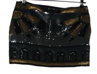 Nové - Dámska čierno-hnedá vzorovaná tylová minisukňa Alchemy