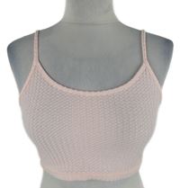 Dámsky svetloružový strukturovaný crop top