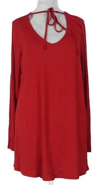 Dámske červené tričko s plisovanými zády M&Co