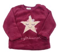 Vínová chlpatá mikina s hviezdou Orsolino