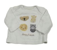 Bílé triko se zvířaty Little nutmeg