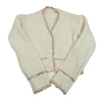 Smotanové rebrované svetrové bolerko s proužkem Shein