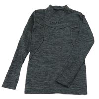 Sivo-čierne melírované spodné funkčné tričko s logom kipsta