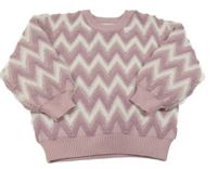 Růžovo-bílý svetr Primark