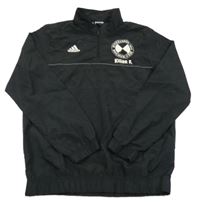Čierna šušťáková bunda s potlačou Adidas