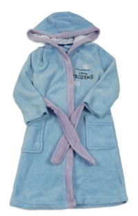 Světlemodrý chlupatý župan s nápisem a kapucí Disney