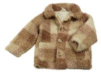 Béžovo-staroružová kockovaná podšitá bunda H&M