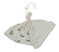 Nové - 2x čepice bílá s obrázky+ bílá Nutmeg