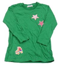 Zelené tričko s nášivkami