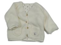 Nové - Biela huňatá podšitá prepínaci mikina s vreckami Dunnes