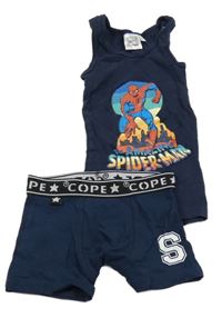 2set- tmavomodrý nátělník se Spidermanem+ boxerky 