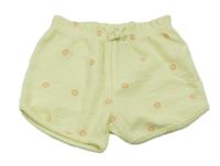 Žluté květinové žebrované kraťasy Next