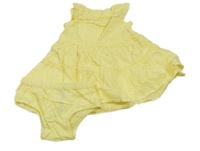 2 set - žluté perforované plátěné šaty + žluté kalhotky George