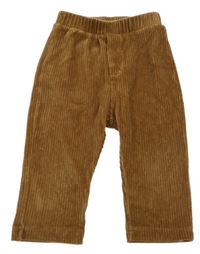 Hnedé rebrované nohavice Zara