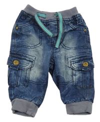 Modré cargo podšité rifle