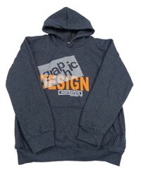 Šedomodrá mikina s nápisem a kapucí KIDIX