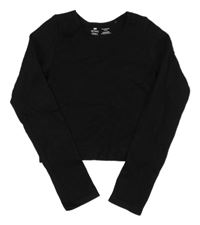 Černé žebrované crop triko F&F